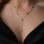 SİYAH MİNİ YONCA Y KOLYE