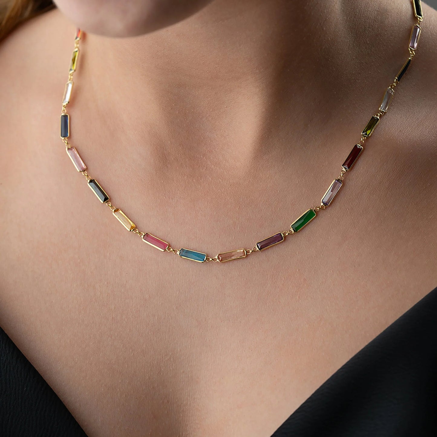 Mileya Colorfull Chain | 925 Silver Gold Plated