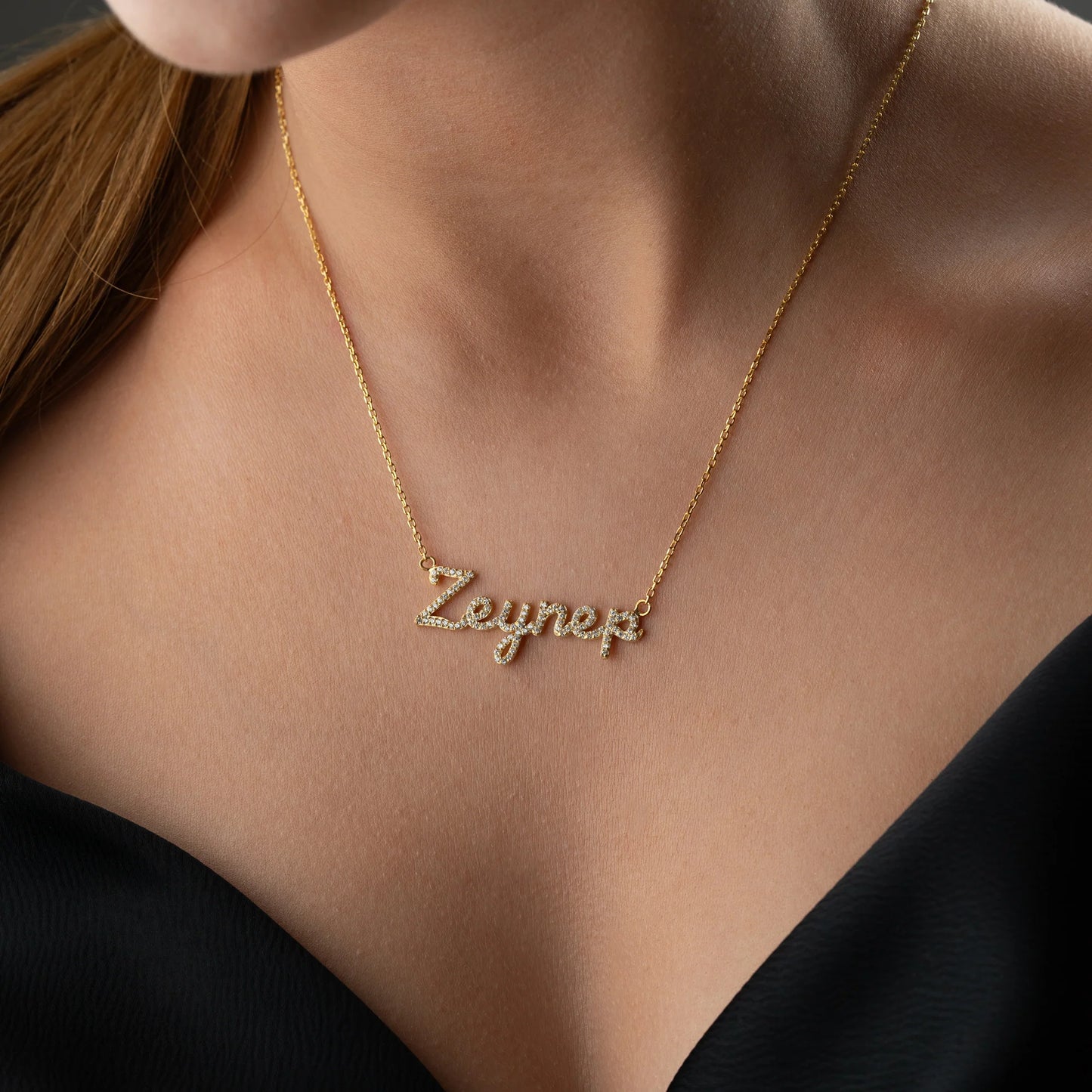 Full Zircon Name Necklace | 925 Silver Gold Plated