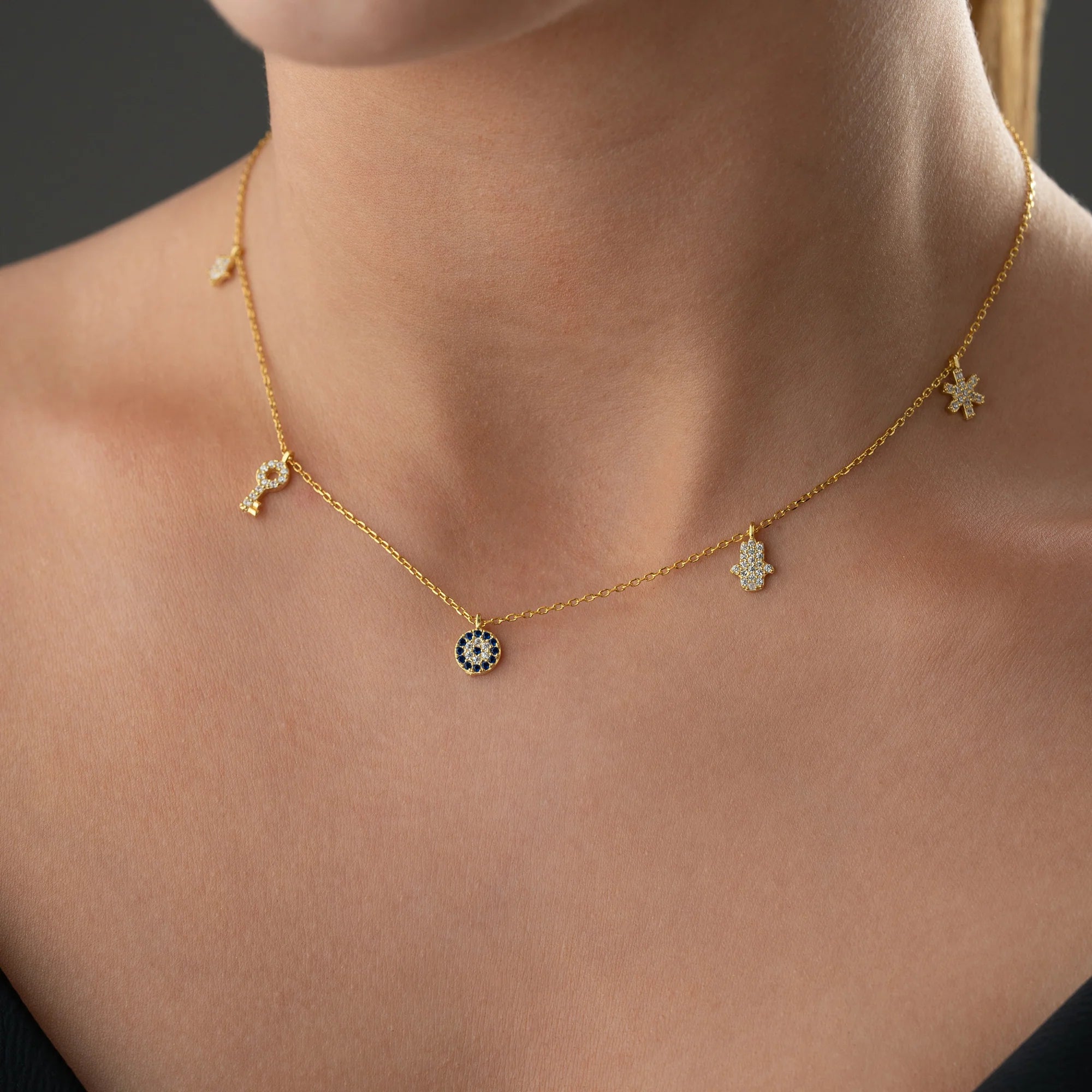 Nazaar Charm Necklace | 925 Silver Gold Plated