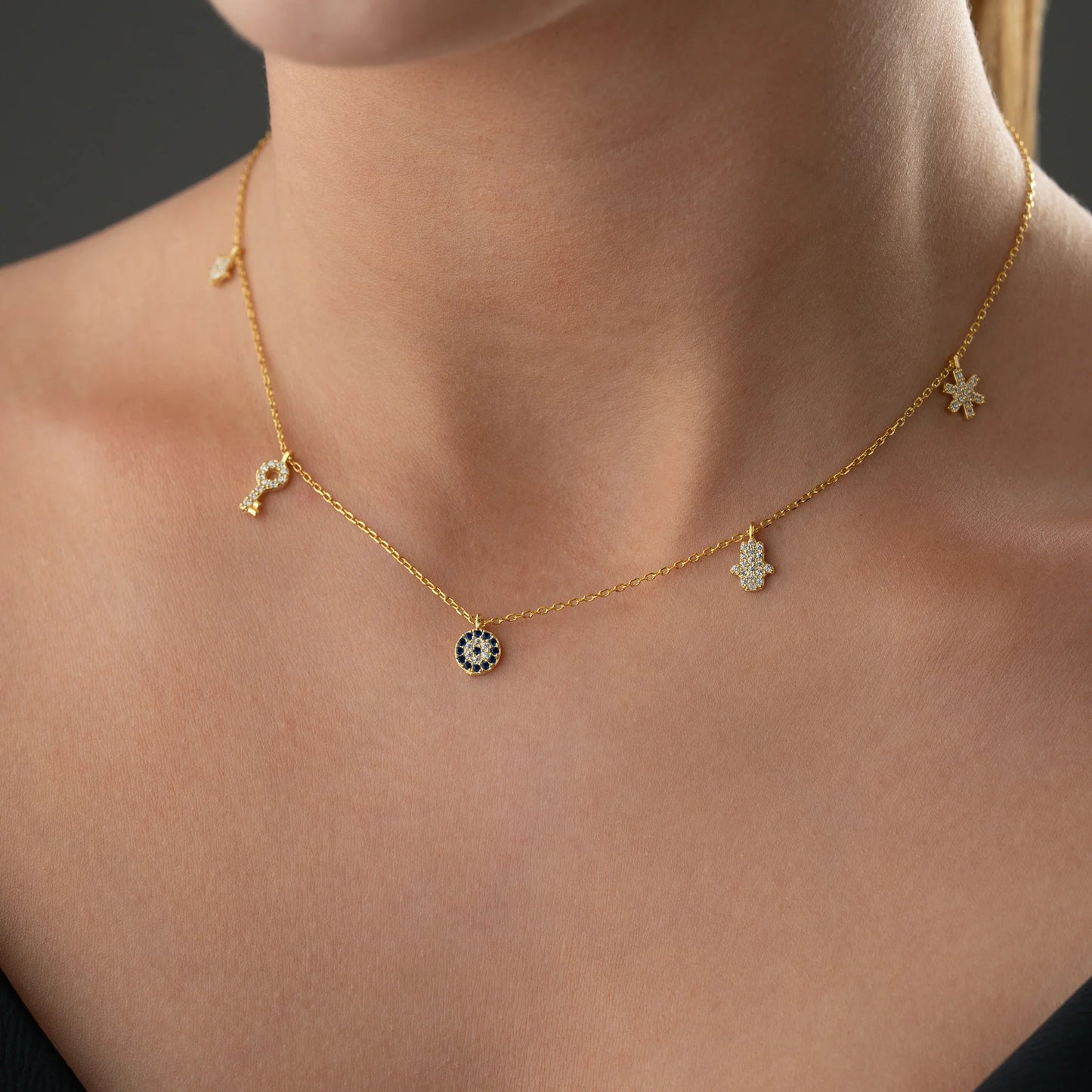 Nazaar Charm Necklace | 925 Silver Gold Plated