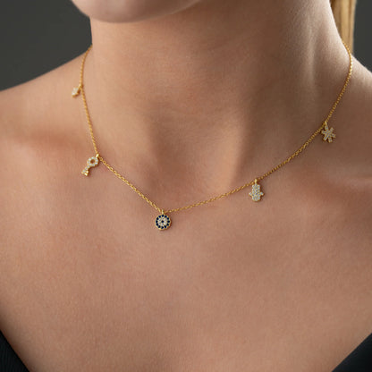 Nazaar Charm Necklace | 925 Silver Gold Plated