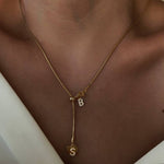 ÇİFT HARFLİ KALPLİ ASANSÖR KOLYE