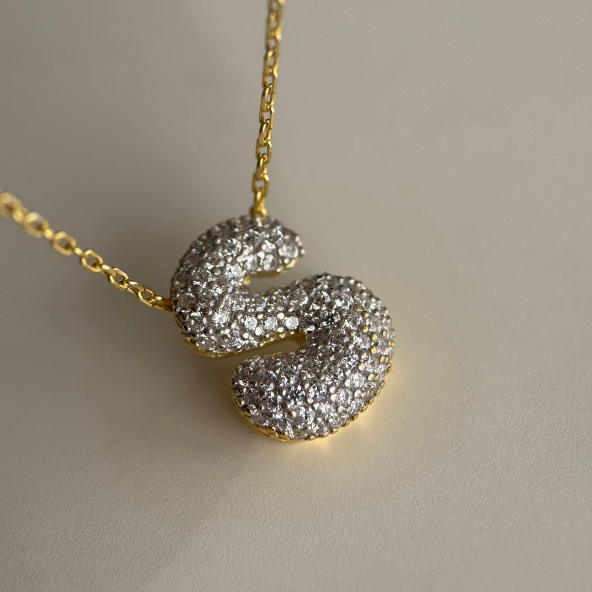 TAŞLI MİNİ BUBBLE İSİM KOLYE