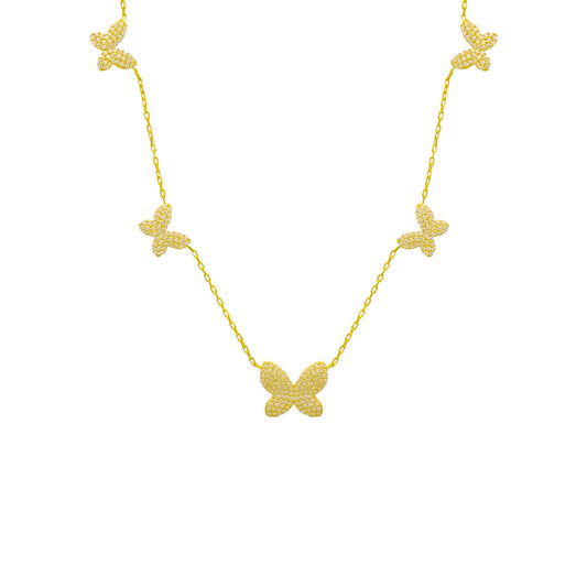 Halle Zirkonia Butterfly Chain (7017591537709)
