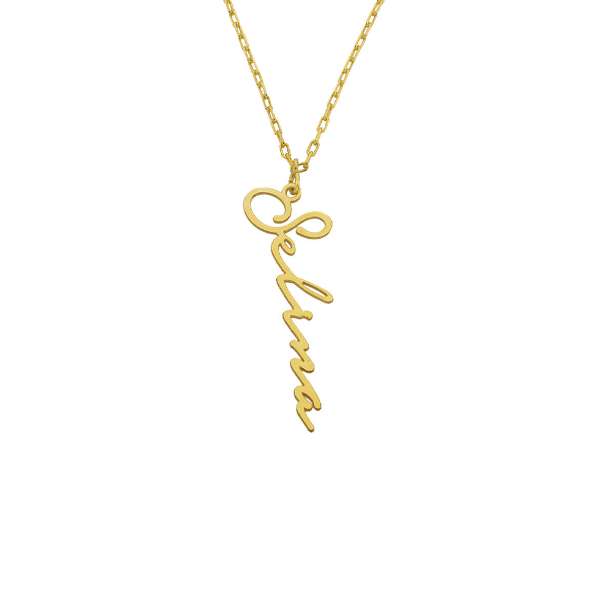 VERTICAL NOTERA FONT NECKLACE | 925 SILVER GOLD PLATED
