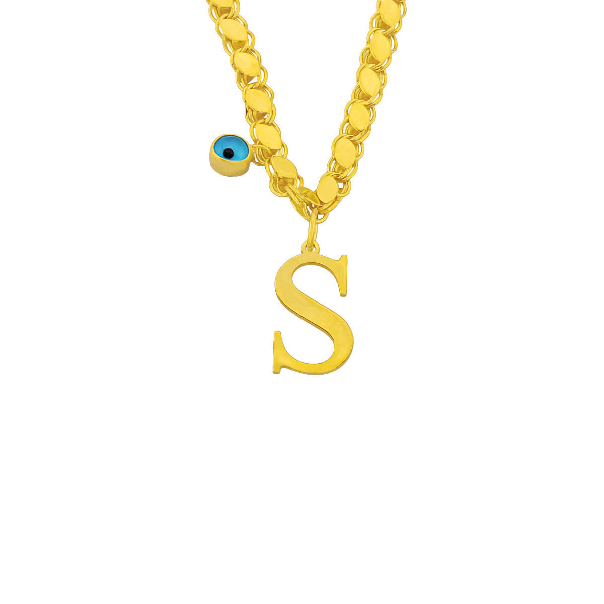 SEQUINE LETTER NECKLACE | 925 SILVER GOLD PLATED