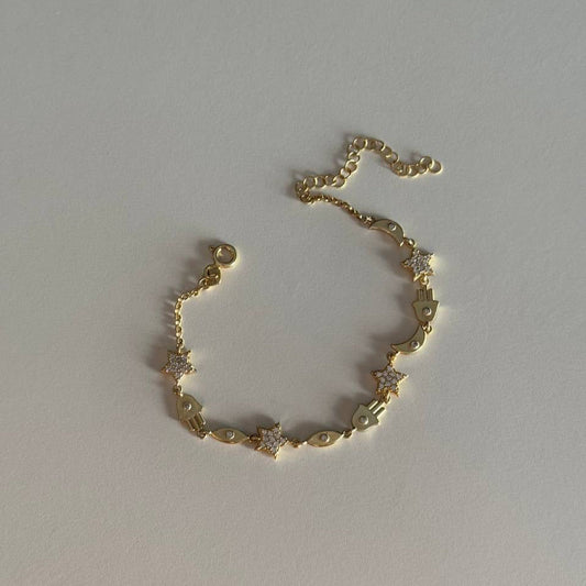 MINI NYX CHARM BRACELET | 925 SILVER GOLD PLATED