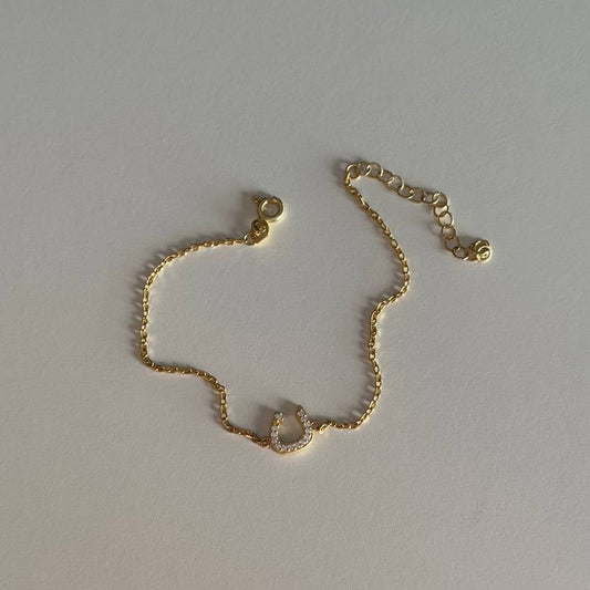 ARABIC LETTER BRACELET WITH STONES | 925 SILVER GOLD PLATED