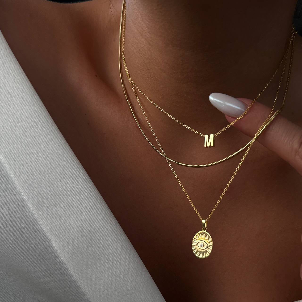 MINIMAL LETTER NECKLACE | 925 SILVER GOLD PLATED