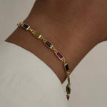 KARE BAGET TAŞLI COLORFULL BİLEKLİK