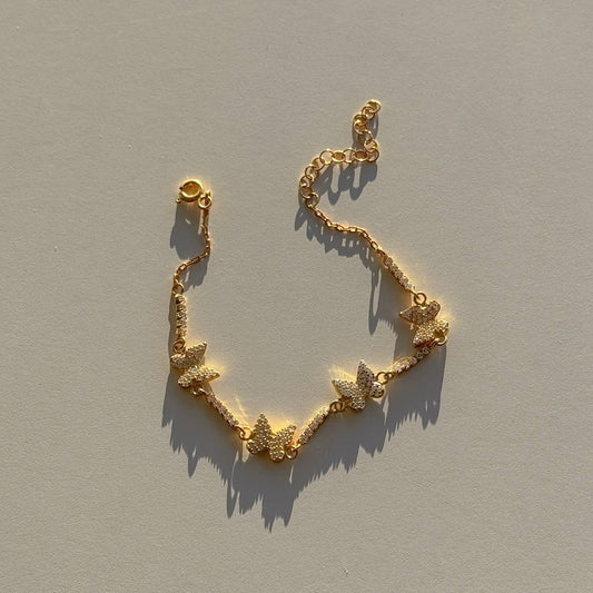 WATER WAY BUTTERFLY BRACELET | 925 SILVER GOLD PLATED