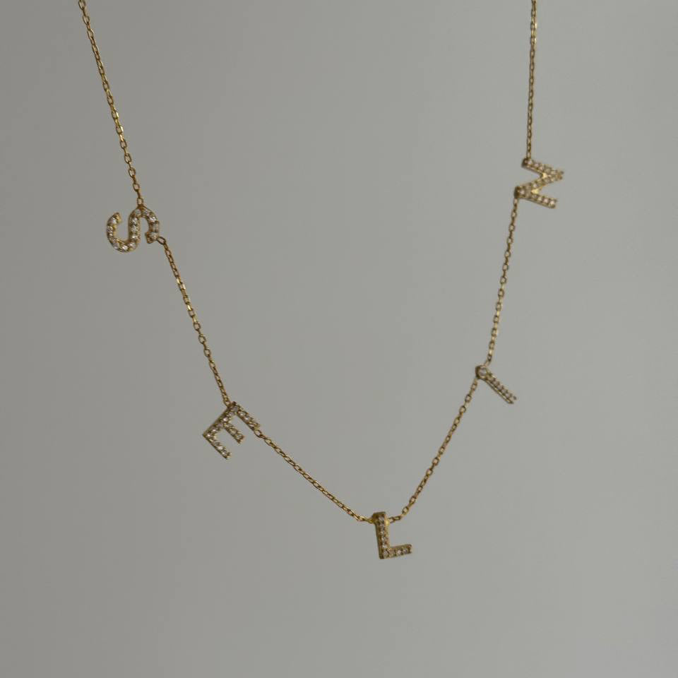 CHOCKER ZİRKON TAŞLI İSİM KOLYE