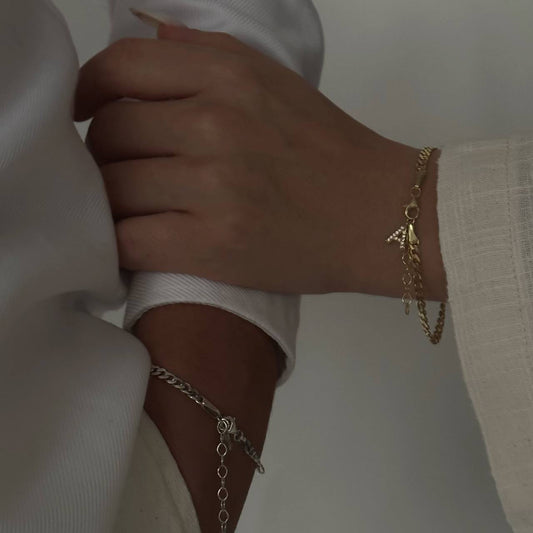 VOLUME GURMET DOUBLE COUPLE BRACELET | 925 SILVER GOLD PLATED