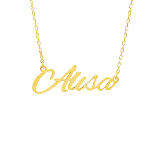 NAME NECKLACE ALEX BRUSH FONT | 925 SILVER GOLD PLATED