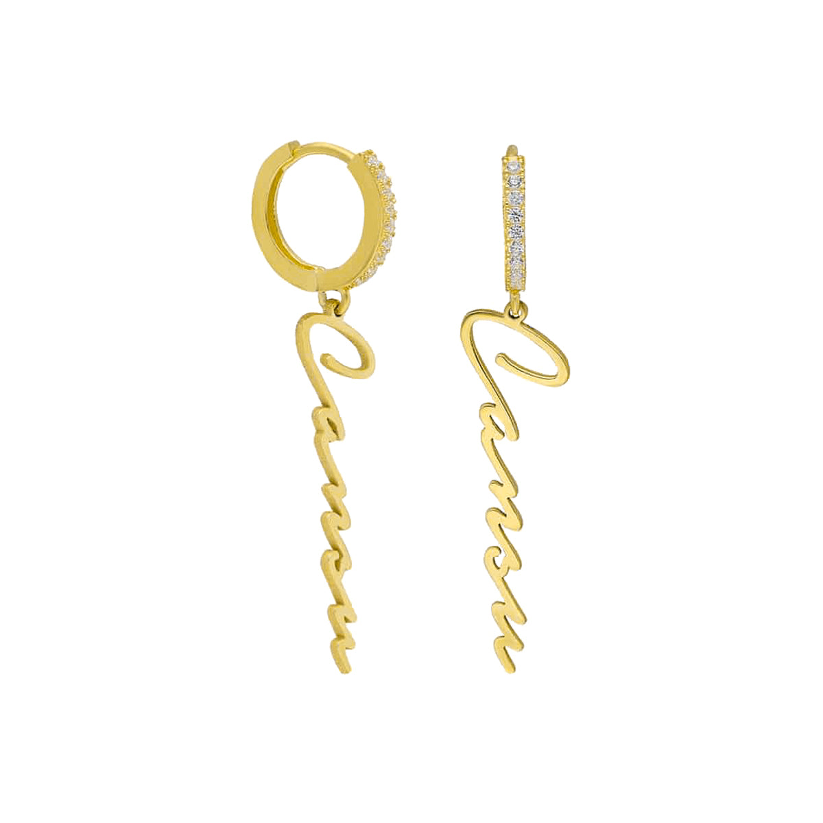 İMZA İSİMLİ DİKEY KÜPE