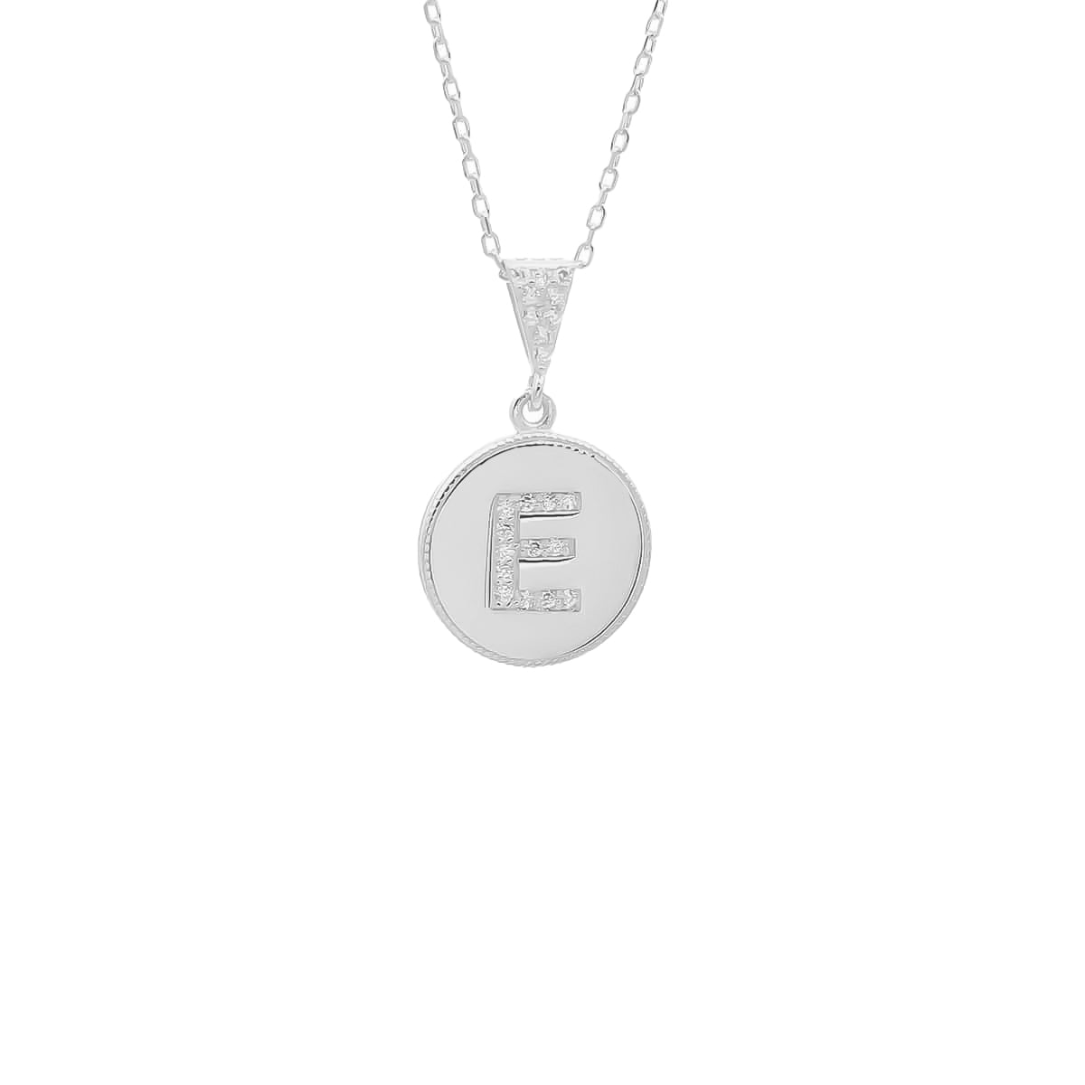 Zirkonia Circle Buchstaben Halskette (7017633054765)
