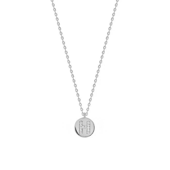 MINI ZIRCON STONE LETTER NECKLACE | 925 SILVER GOLD PLATED