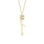ZİRKON HARFLİ DİKEY İMZA KOLYE