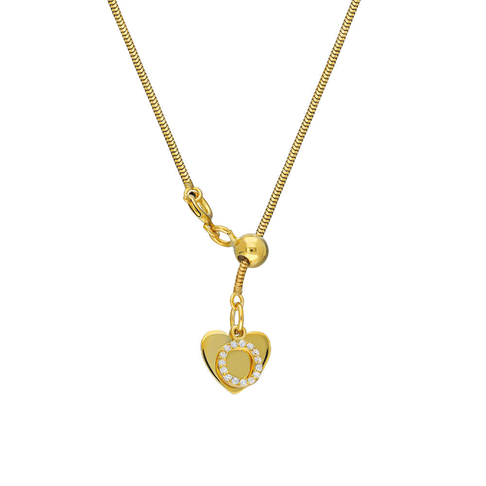 ELEVATOR NECKLACE W/LETTER | 925 SILVER GOLD PLATED