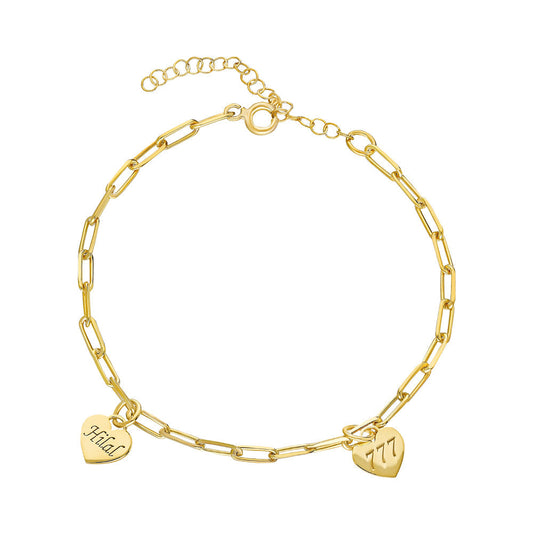 ANGEL NUMBERED AND NAMED BRACELET | 925 SILVER GOLD PLATED
