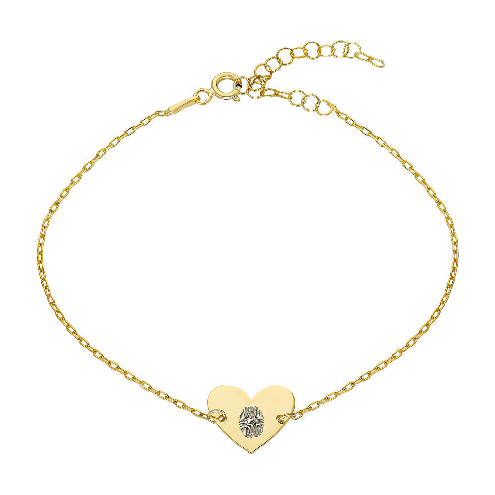FINGERPRINT ENGRAVED BRACELET | 925 SILVER GOLD PLATED