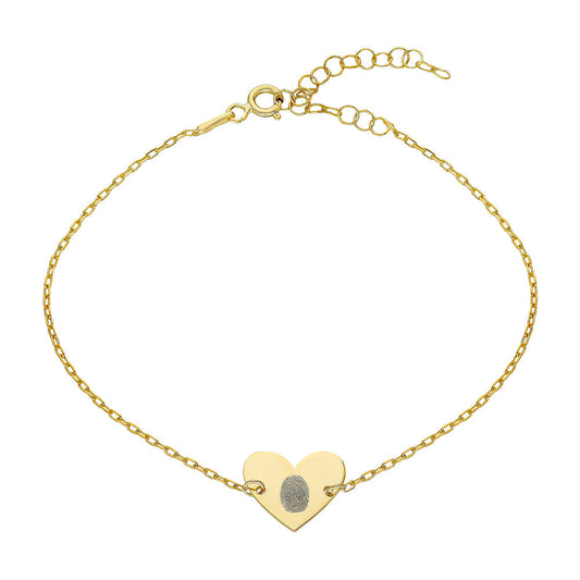 FINGERPRINT ENGRAVED BRACELET | 925 SILVER GOLD PLATED