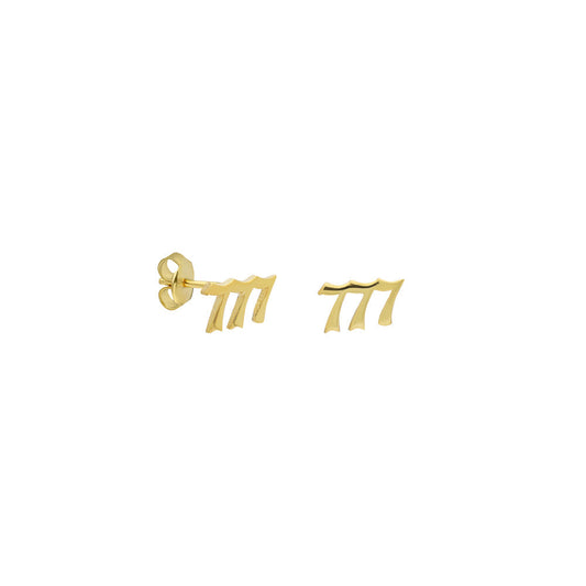 ANGEL NUMBERED MINI EARRINGS | 925 SILVER GOLD PLATED