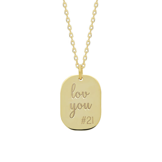 ENGRAVED OVAL NECKLACE | 925 SILVER GOLD PLATED
