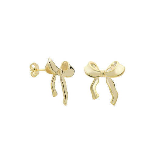SWEET BOW EARRINGS | 925 SILVER GOLD PLATED