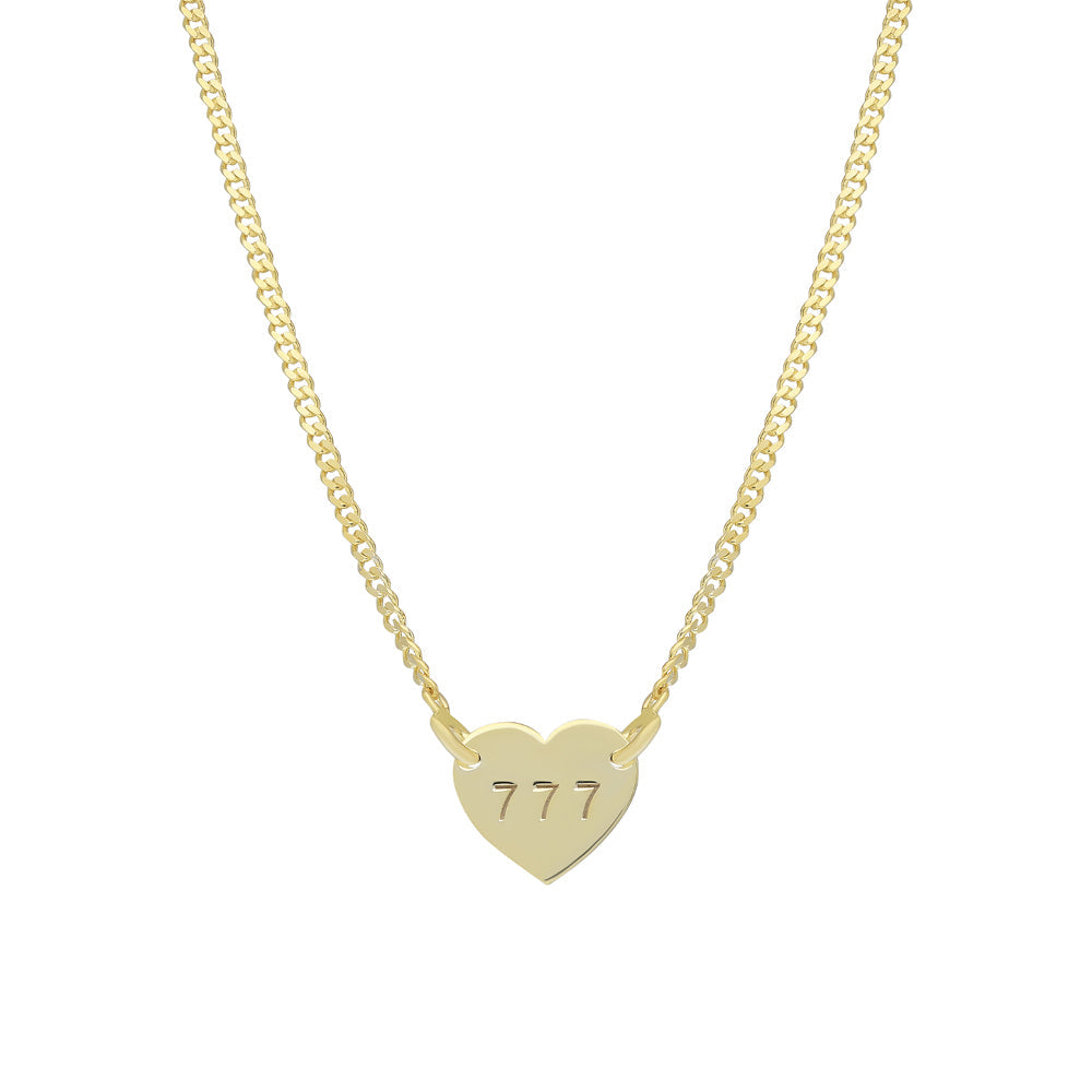 GOURMET CHAIN ENGRAVED HEART NECKLACE | 925 SILVER GOLD PLATED
