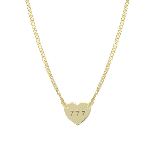 GOURMET CHAIN ENGRAVED HEART NECKLACE | 925 SILVER GOLD PLATED