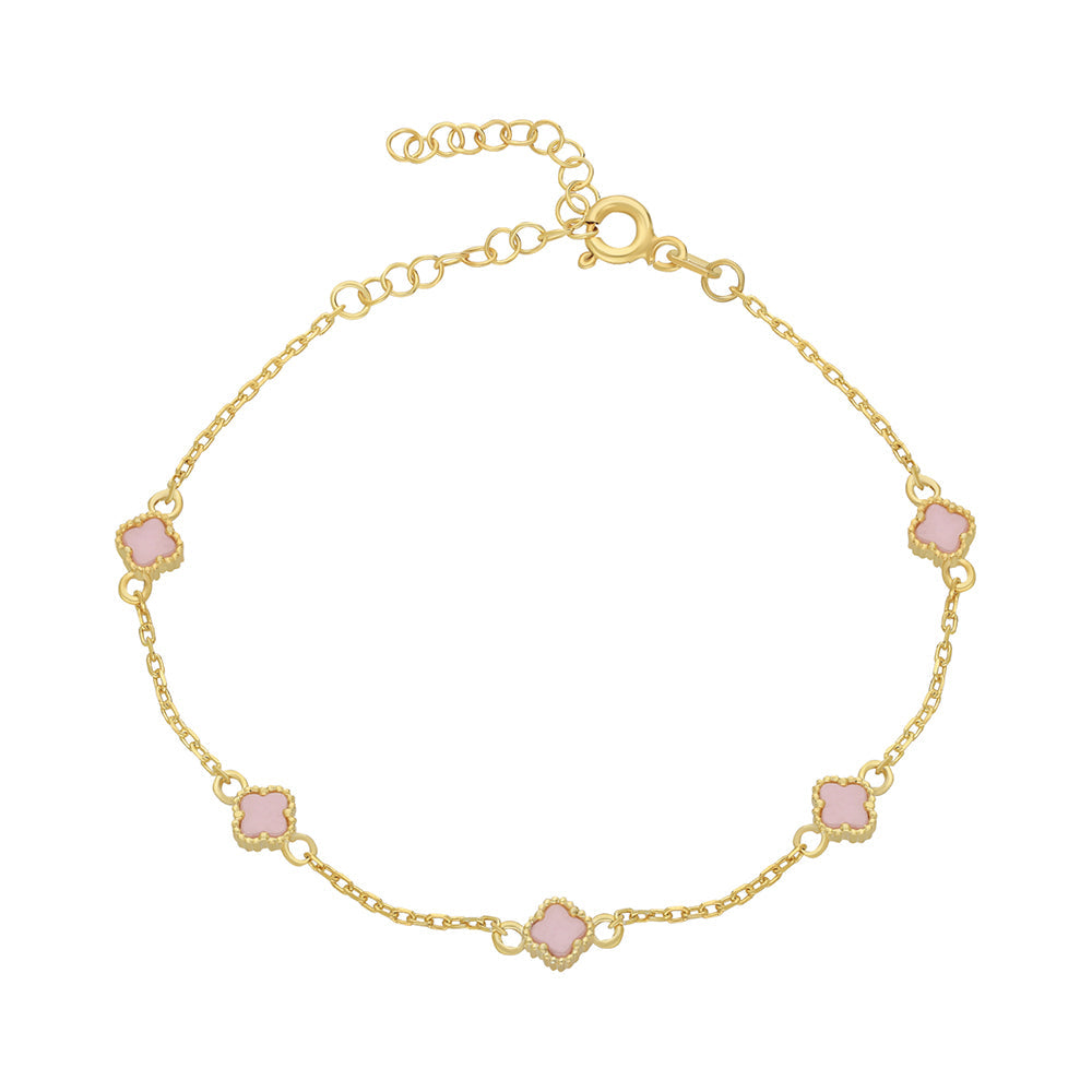 MİNİ PEMBE 5`Lİ YONCA BİLEKLİK