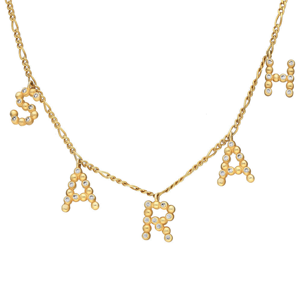ZİRKON TOP HARFLİ CHOCKER KOLYE