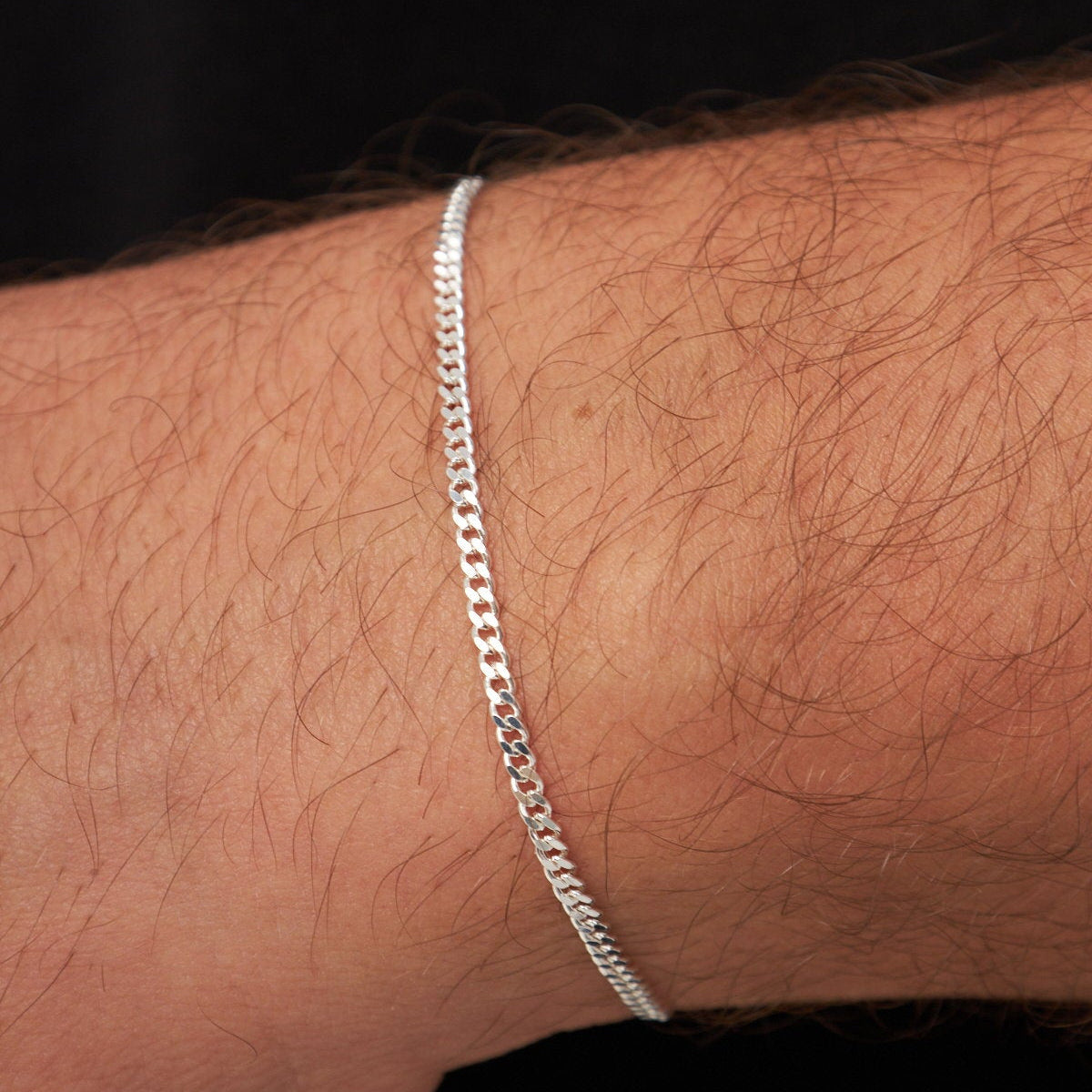 2.5 mm Gurmet Zincir Erkek Bileklik | 925 Ayar Gümüş
