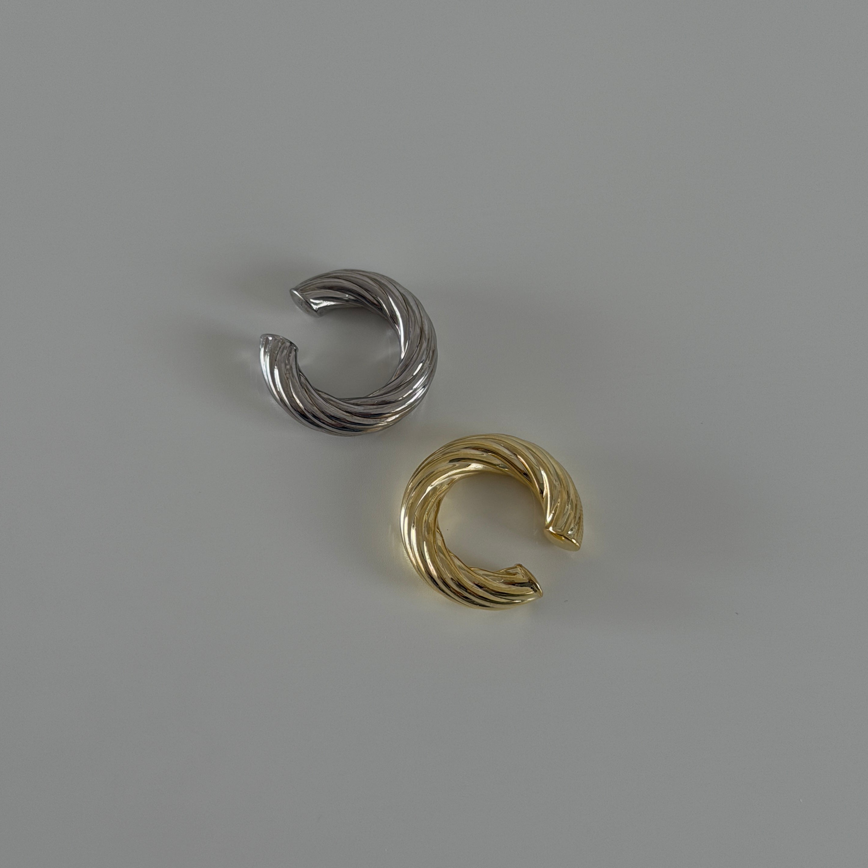 Kalın Burgu Earcuff Kıkırdak Küpe | 925 Ayar Gümüş