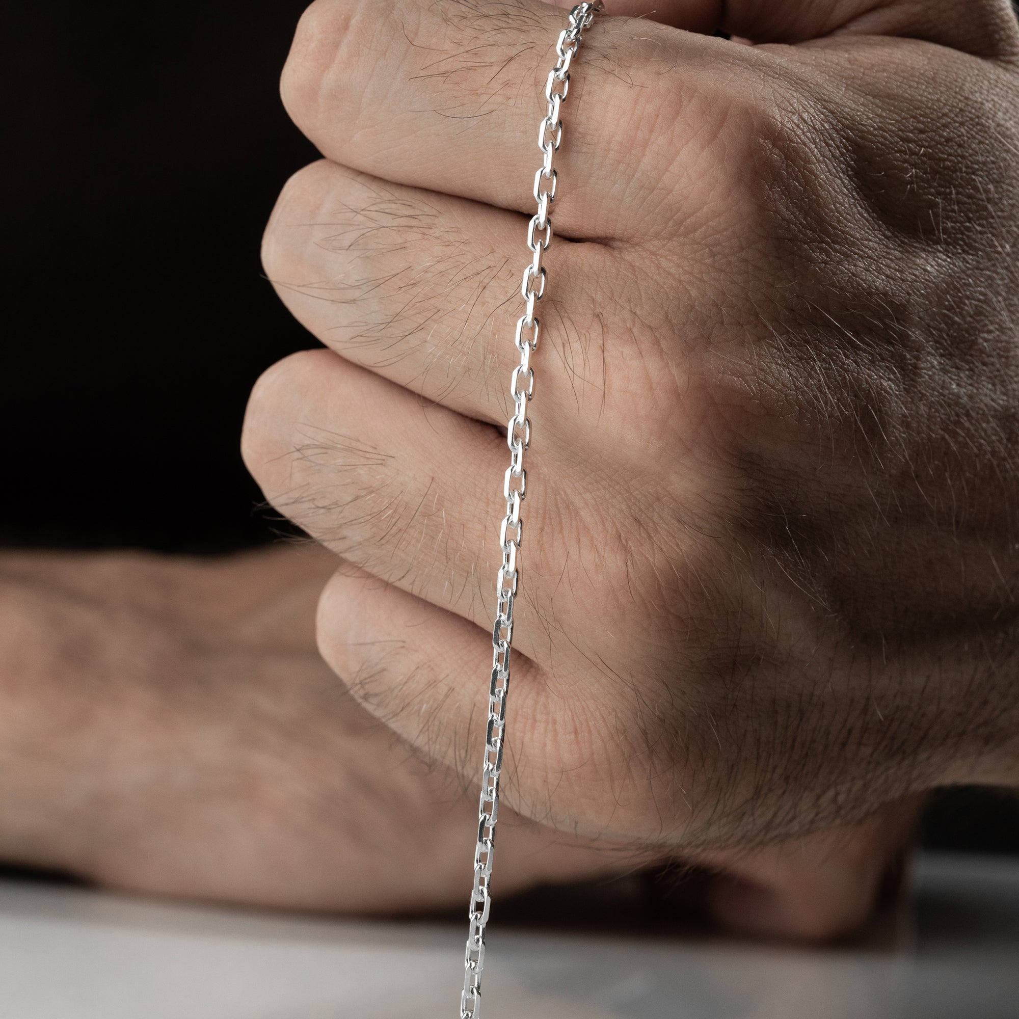 4 mm Forse Zincir Erkek Bileklik | 925 Ayar Gümüş