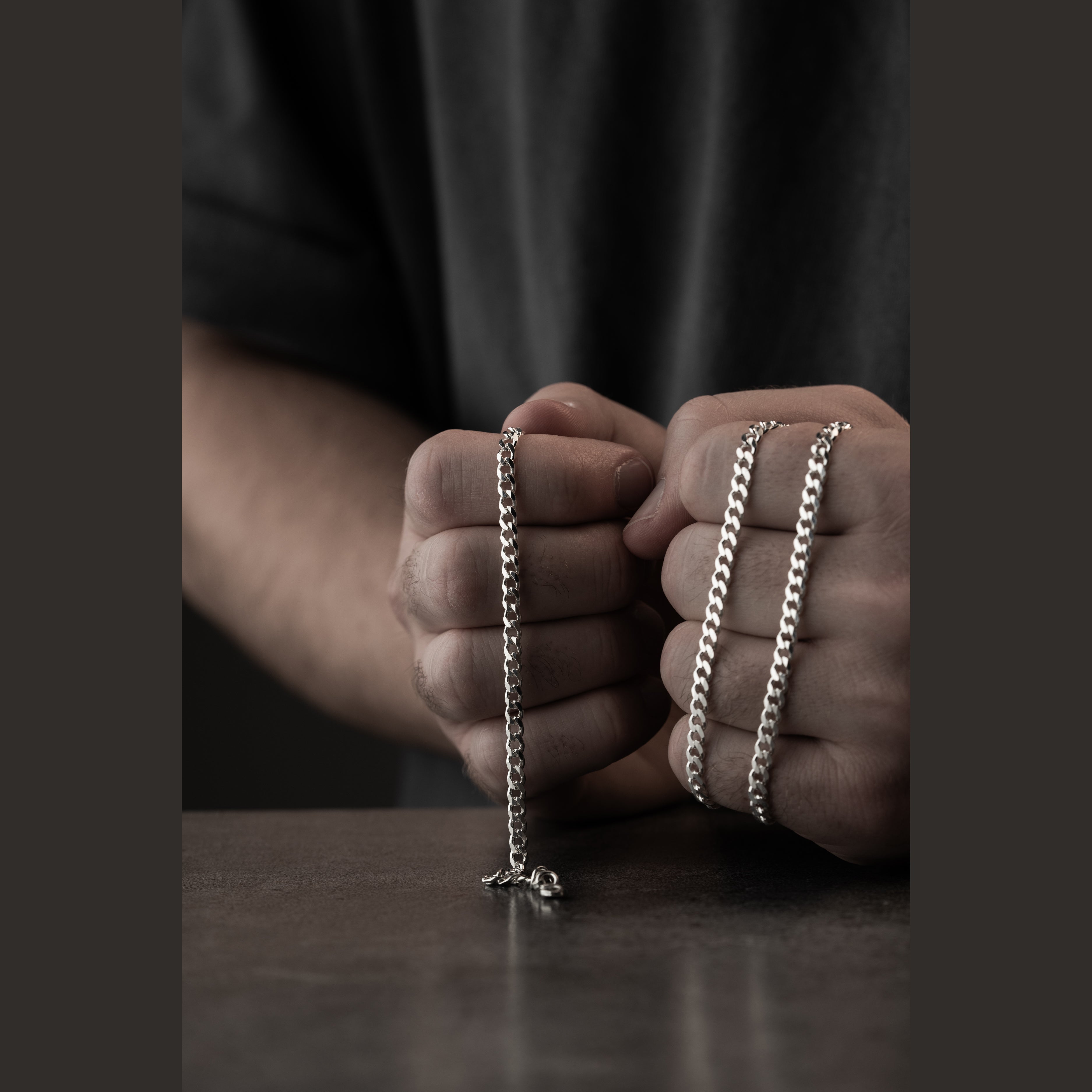 3 mm Gurmet Zincir Erkek Kolye-Bileklik Set | 925 Ayar Gümüş