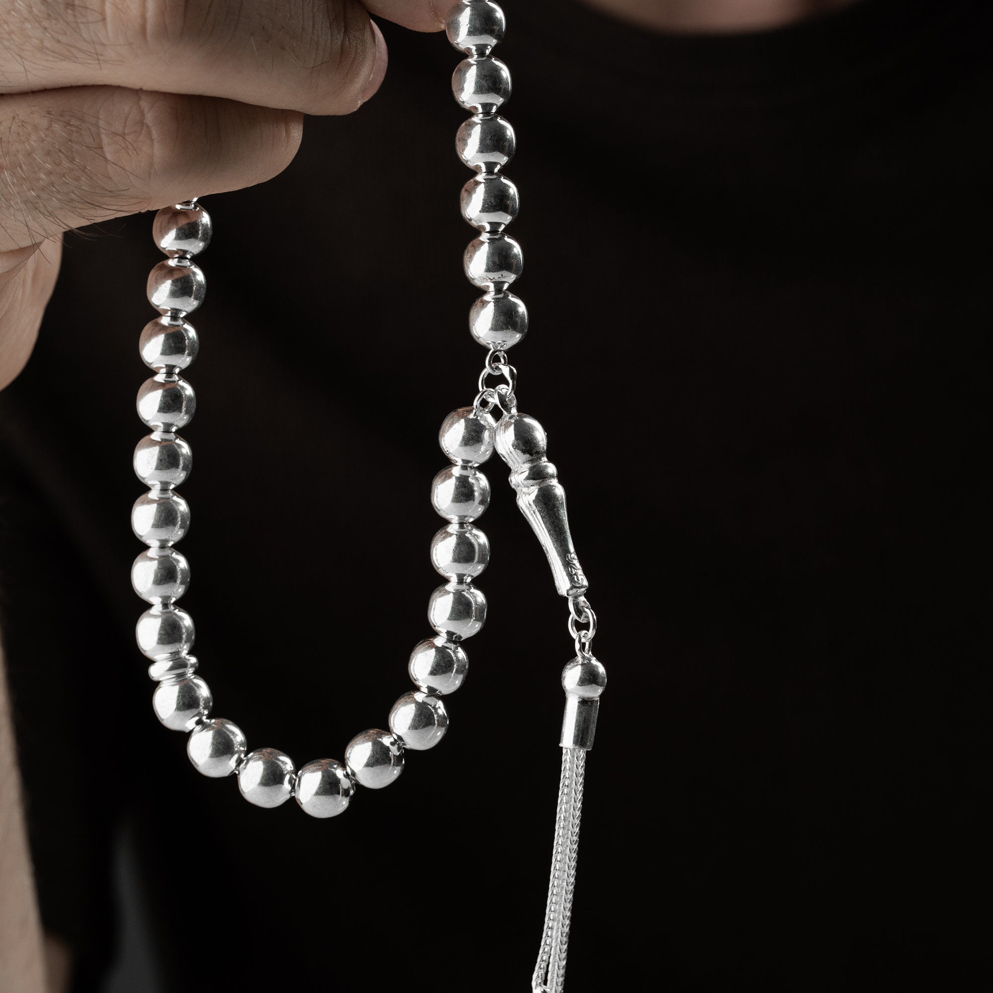 10 mm Küre Kesim Erkek Tespih | 925 Ayar Gümüş