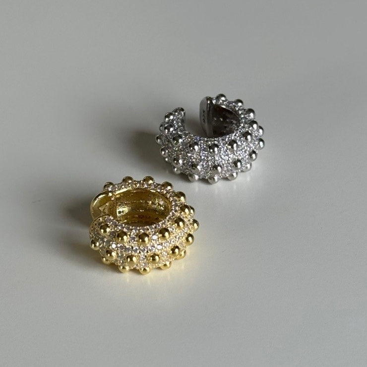 Toplu Taşlı Kalın Earcuff Kıkırdak Küpe | 925 Ayar Gümüş