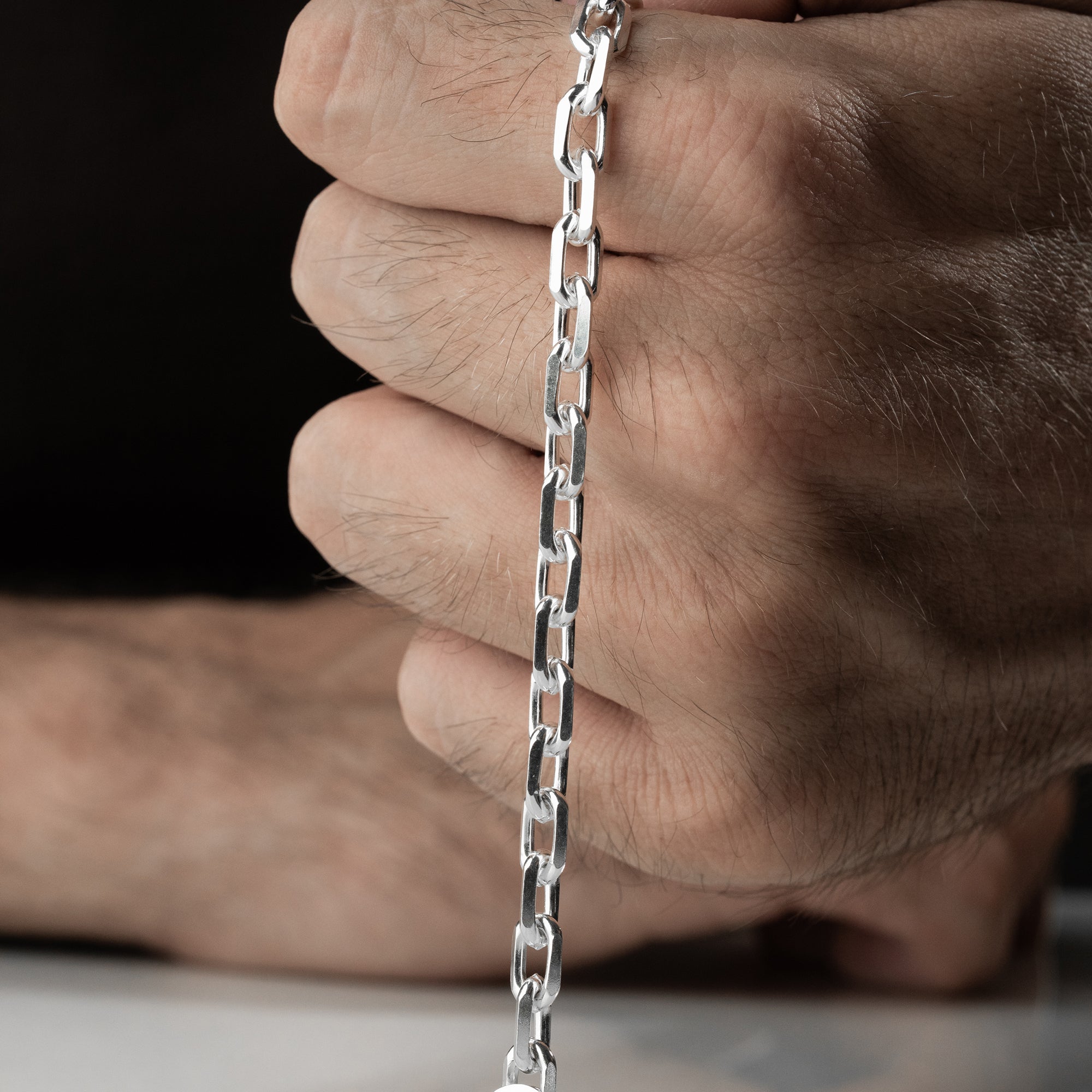 5 mm Forse Zincir Erkek Bileklik | 925 Ayar Gümüş