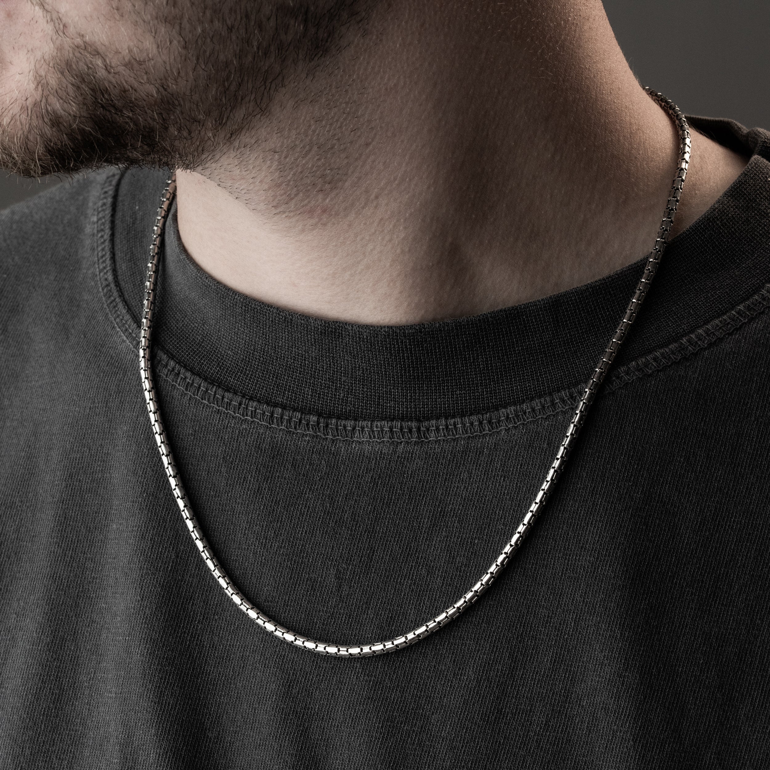 3 mm Yılan Desenli Zincir Erkek Kolye | 925 Ayar Gümüş
