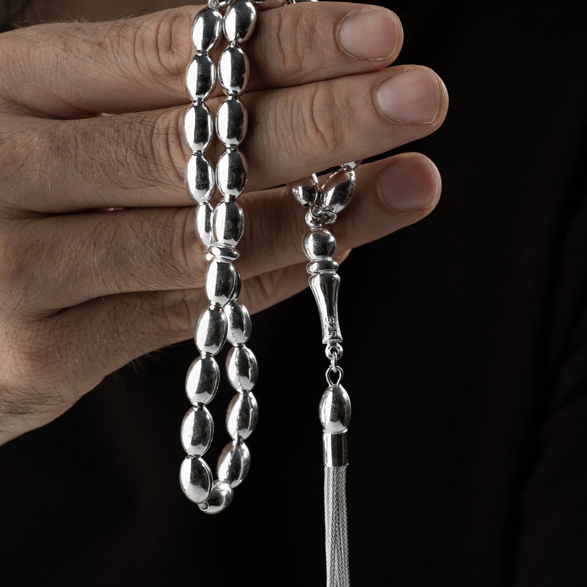 7 mm Arpa Kesim Erkek Tespih | 925 Ayar Gümüş