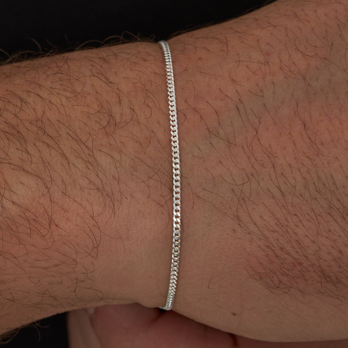 2 mm Gurmet Zincir Erkek Bileklik | 925 Ayar Gümüş