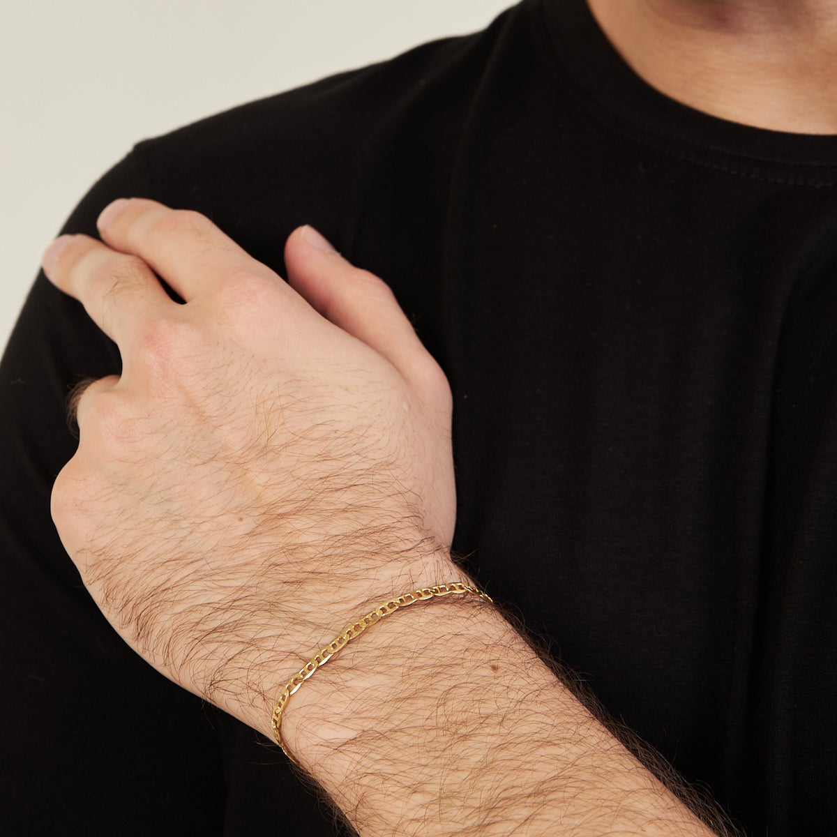 3 mm Barlı Zincir Erkek Bileklik | 925 Ayar Gümüş