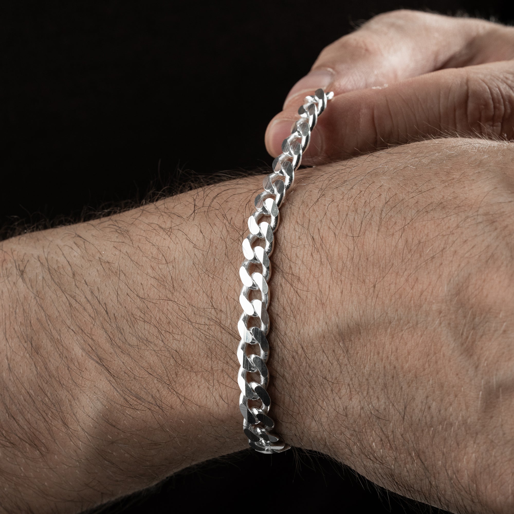 7.5 mm Gurmet Zincir Erkek Bileklik | 925 Ayar Gümüş
