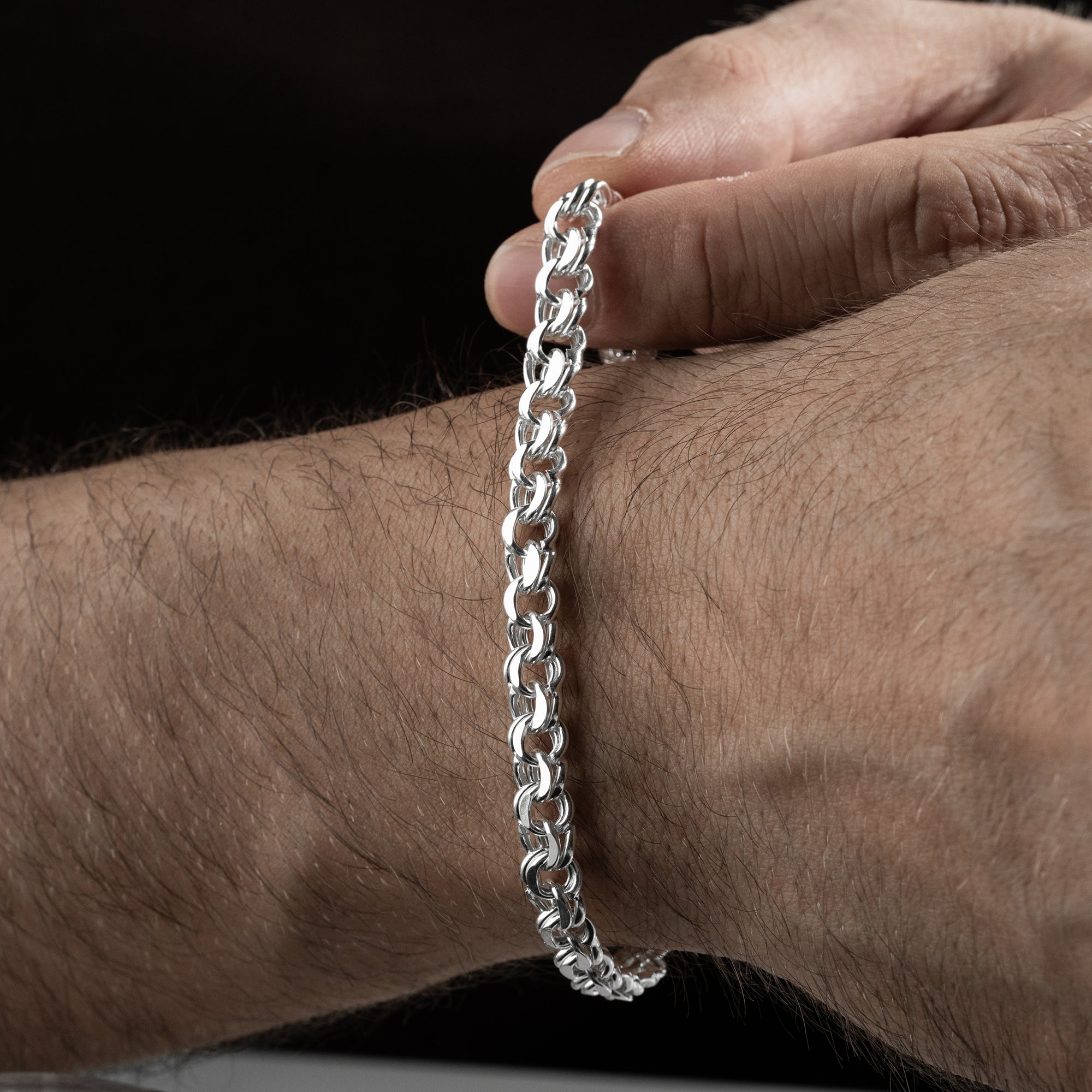 6 mm Nonna Zincir Erkek Bileklik | 925 Ayar Gümüş