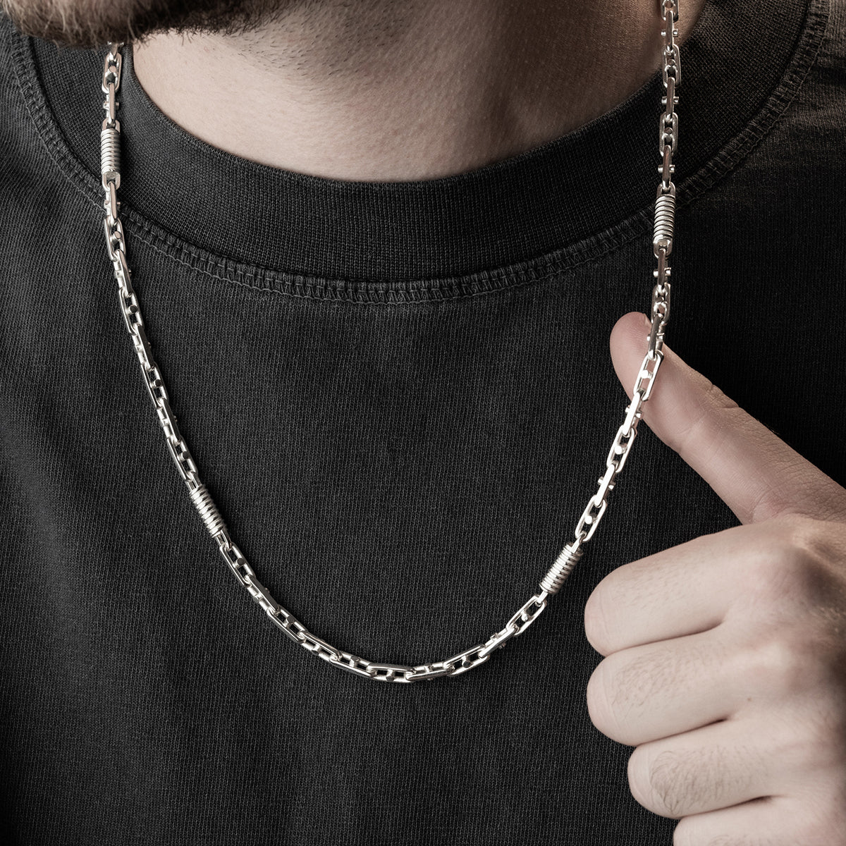 5 mm Monte Carlo Zincir Erkek Kolye | 925 Ayar Gümüş