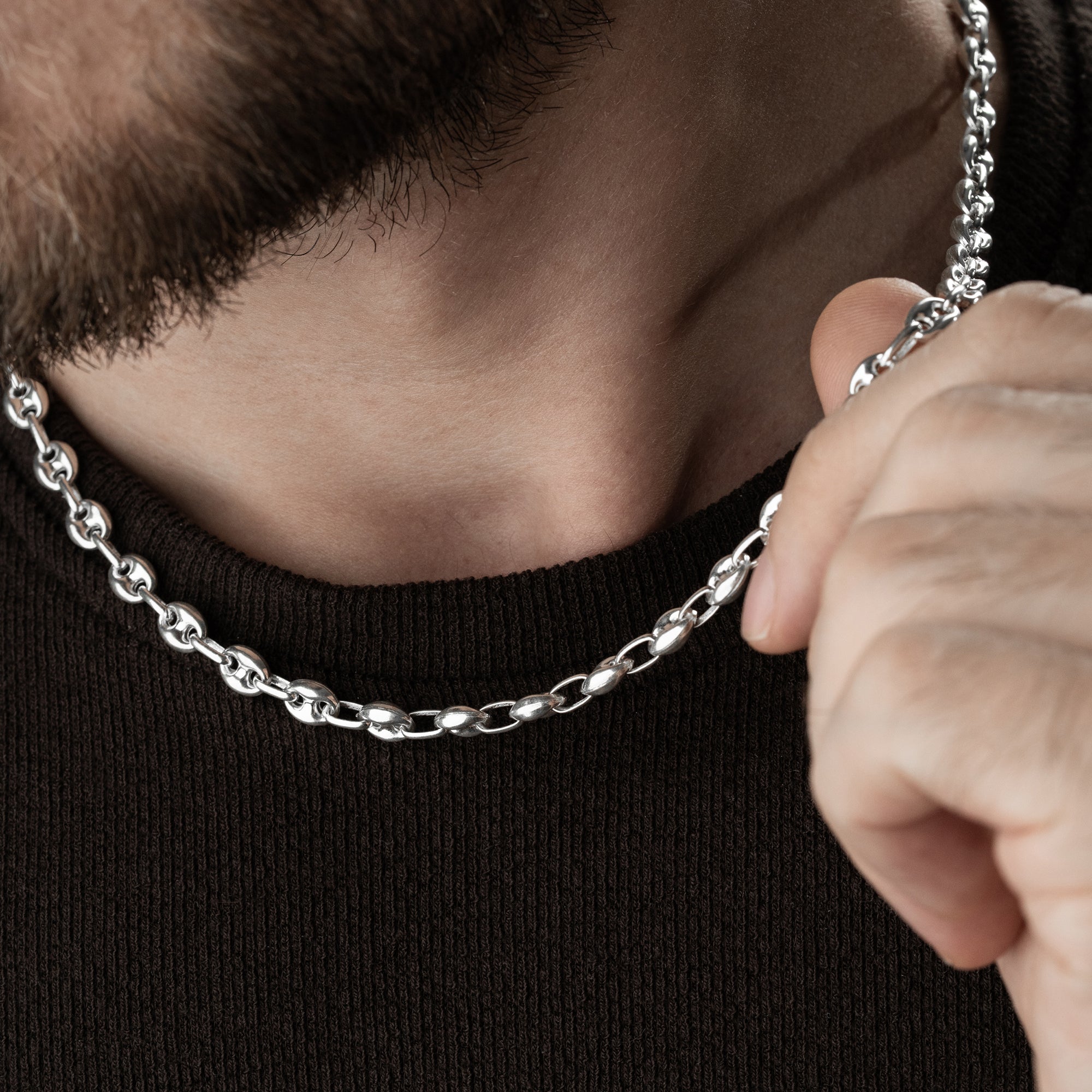 7.2 mm Gemici Zincir Erkek Kolye | 925 Ayar Gümüş