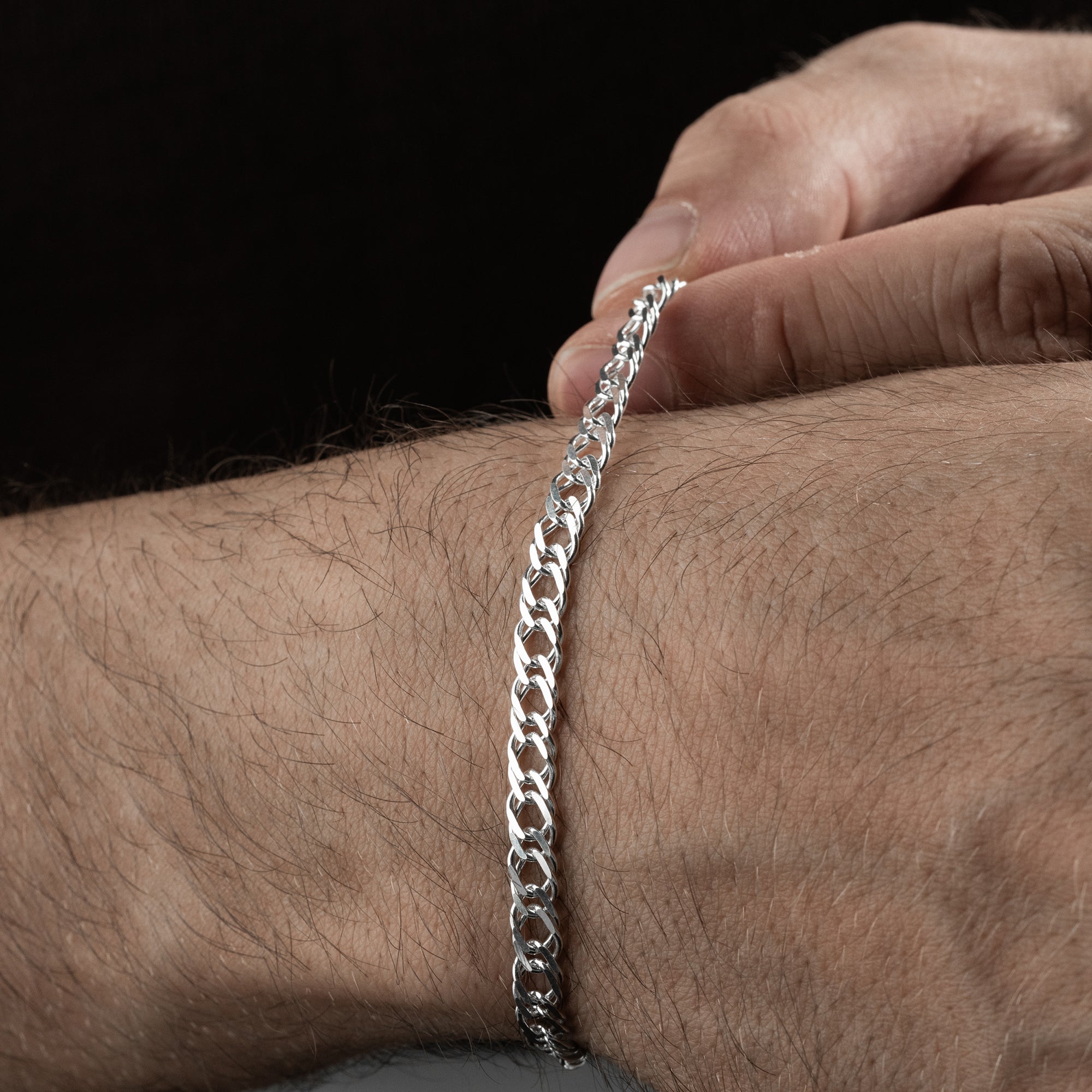 5.3 mm Nonna Zincir Erkek Bileklik | 925 Ayar Gümüş